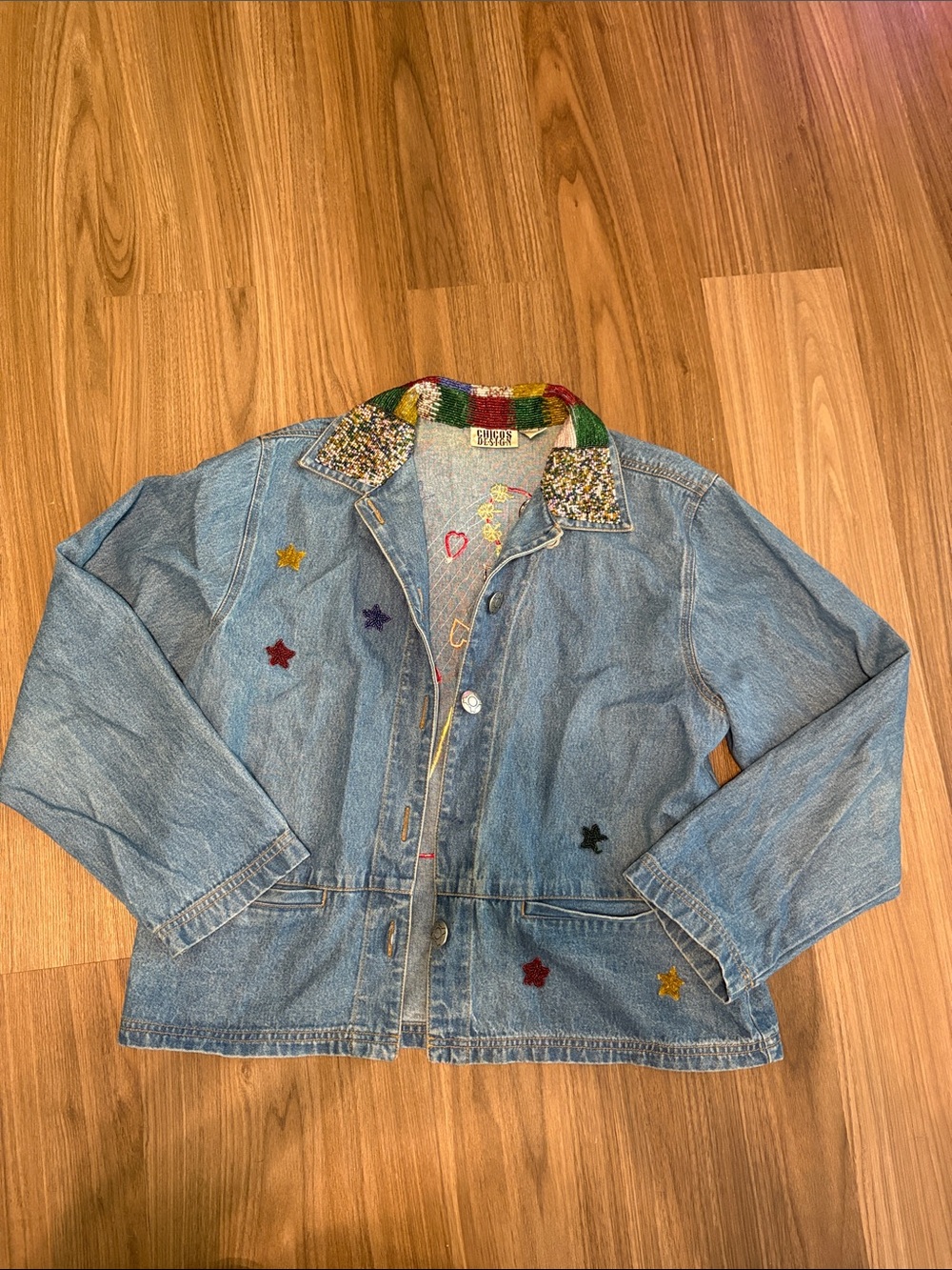 Vintage 90's Chico's Denim Beaded Jacket
